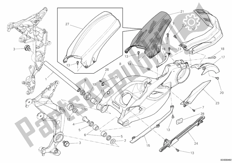 Todas las partes para Brazo Oscilante de Ducati Multistrada 1200 S ABS 2010